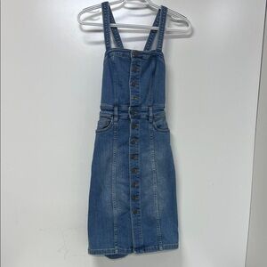 FP Blue Denim Button-Front Pinafore Dress